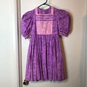 Girls HomeMade Dress Cottagecore Prairie Country Homespun Pioneer Farmhouse Trek